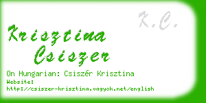 krisztina csiszer business card