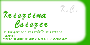 krisztina csiszer business card